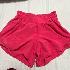 Hot pink lululemon running shorts